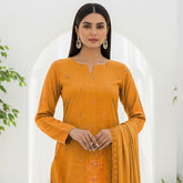 Mustard Amber Dhanak Chamki Embroidered 3PC Unstitched