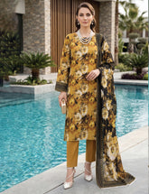 Mustard Glow Digital Print 3-Piece Unstitched