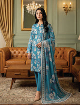 Ocean Blue Digital Print 3-Piece Unstitched