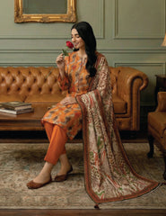 Amber Abstract Digital Print 3-Piece Unstitched
