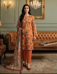 Amber Abstract Digital Print 3-Piece Unstitched