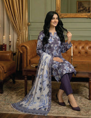 Ivory Iris Digital Print 3-Piece Unstitched
