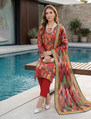 Sunset Bloom Digital Print 3-Piece Unstitched