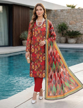 Sunset Bloom Digital Print 3-Piece Unstitched