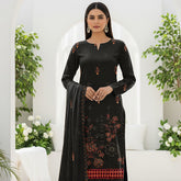 Midnight Black Dhanak Chamki Embroidered 3PC Unstitched