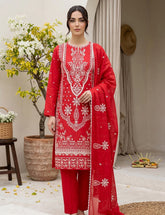 Ruby Elegance double head embroidery 3-Piece Unstitch