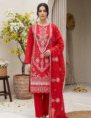 Ruby Elegance double head embroidery 3-Piece Unstitch