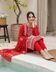 Ruby Elegance double head embroidery 3-Piece Unstitch