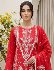Ruby Elegance double head embroidery 3-Piece Unstitch