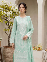 Dusty Aqua double head embroidery 3-Piece Unstitch