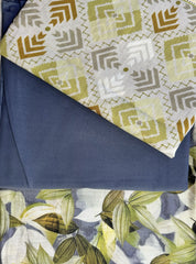 Sage Serenity Digital Print 3-Piece Unstitched Suit