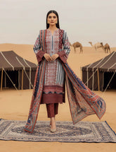 Terracotta & Slate Aztec Lawn 3 PCs Unstitched