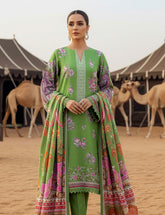 Apple Green & Pink Botanical Lawn 3 PCs Unstitched