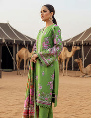 Apple Green & Pink Botanical Lawn 3 PCs Unstitched