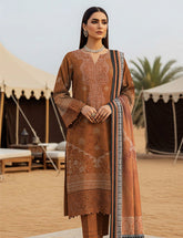Caramel Filigree & Geo-Border Lawn 3 PCs Unstitched