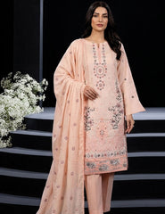 Blush Elegance Self-Lawn 3-Piece Unstitched Suit
