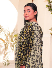 Midnight Onyx & Citron Bloom Nenokara Premium Lawn 3 PCs Unstitched