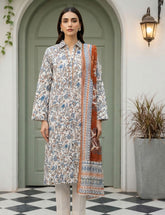 Ivory Filigree & Scarlet Flora Nenokara Premium Lawn 3 PCs Unstitched