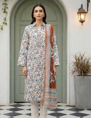 Ivory Filigree & Scarlet Flora Nenokara Premium Lawn 3 PCs Unstitched