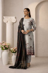 Ash Grey Viscose Bana Dora 3-Piece Unstitched