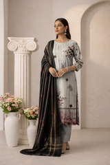 Ash Grey Viscose Bana Dora 3-Piece Unstitched