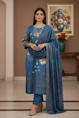 Sapphire Bloom Viscose Bana Dora 3-Piece Unstitched