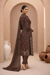 Brown Bana Dora Signature Dhanak 3PC Unstitched