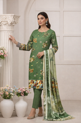 Emerald Bloom Viscose Bana Dora 3-Piece Unstitched