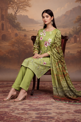 Nayab Noor Olive Blossom 3-Piece Unstitched
