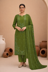Sage Green Dora Signature Dhanak 3PC Unstitched
