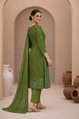 Sage Green Dora Signature Dhanak 3PC Unstitched