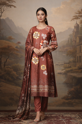 Nayab Noor Rust Royale 3-Piece Unstitched