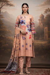 Nayab Noor Peach Blossom 3-Piece Unstitched