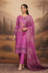 Nayab Noor Fuchsia Bloom 3-Piece Unstitched