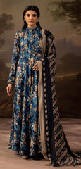 Indigo Flora Airjet Khaddar 3 PC Unstitched