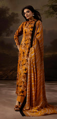 Mustard Vintage Rose Airjet Khaddar 3 PC Unstitched