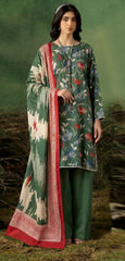Forest Green Airjet Khaddar 3 PC Unstitched