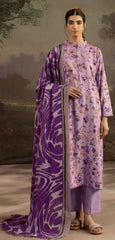 Lavender Lilac Bloom Airjet Khaddar 3 PC Unstitched