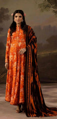Sunset Orange Airjet Khaddar 3 PC Unstitched