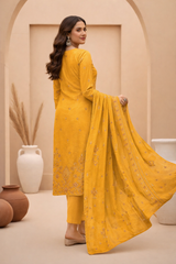 Golden Yellow Bana Dora Signature Dhanak 3PC Unstitched