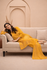 Golden Yellow Bana Dora Signature Dhanak 3PC Unstitched