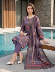 Plum Panache Digital Print 3-Piece Unstitched