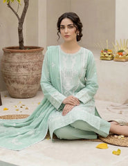 Dusty Aqua double head embroidery 3-Piece Unstitch