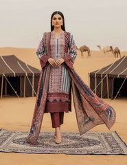 Terracotta & Slate Aztec Lawn 3 PCs Unstitched
