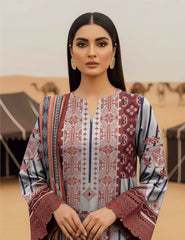 Terracotta & Slate Aztec Lawn 3 PCs Unstitched