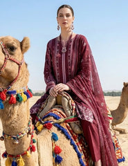 Maroon Ethnic Filigree Lawn 3 PCs Unstitched
