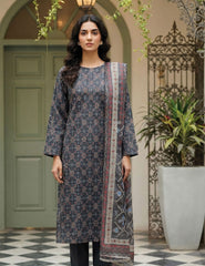 Slate Grey & Geometric Ethnic Nenokara Premium Lawn 3 PCs Unstitched
