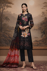 Nayab Noor Noir Floral 3-Piece Unstitched