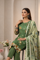 Emerald Bloom Viscose Bana Dora 3-Piece Unstitched