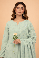 Pistachio Green Noor-e-Dhanak Chamki Embroidered 3-Piece Unstitched